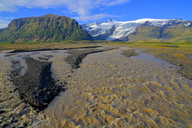 Glacier, torrent et alluvions glaciaires